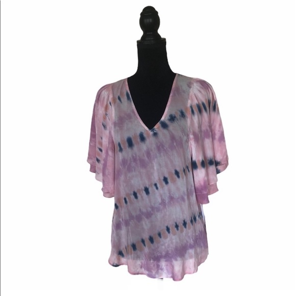 NWT Young Fabulous & Broke tie dye butterfly sleeve pullover top size small - Picture 1 of 8